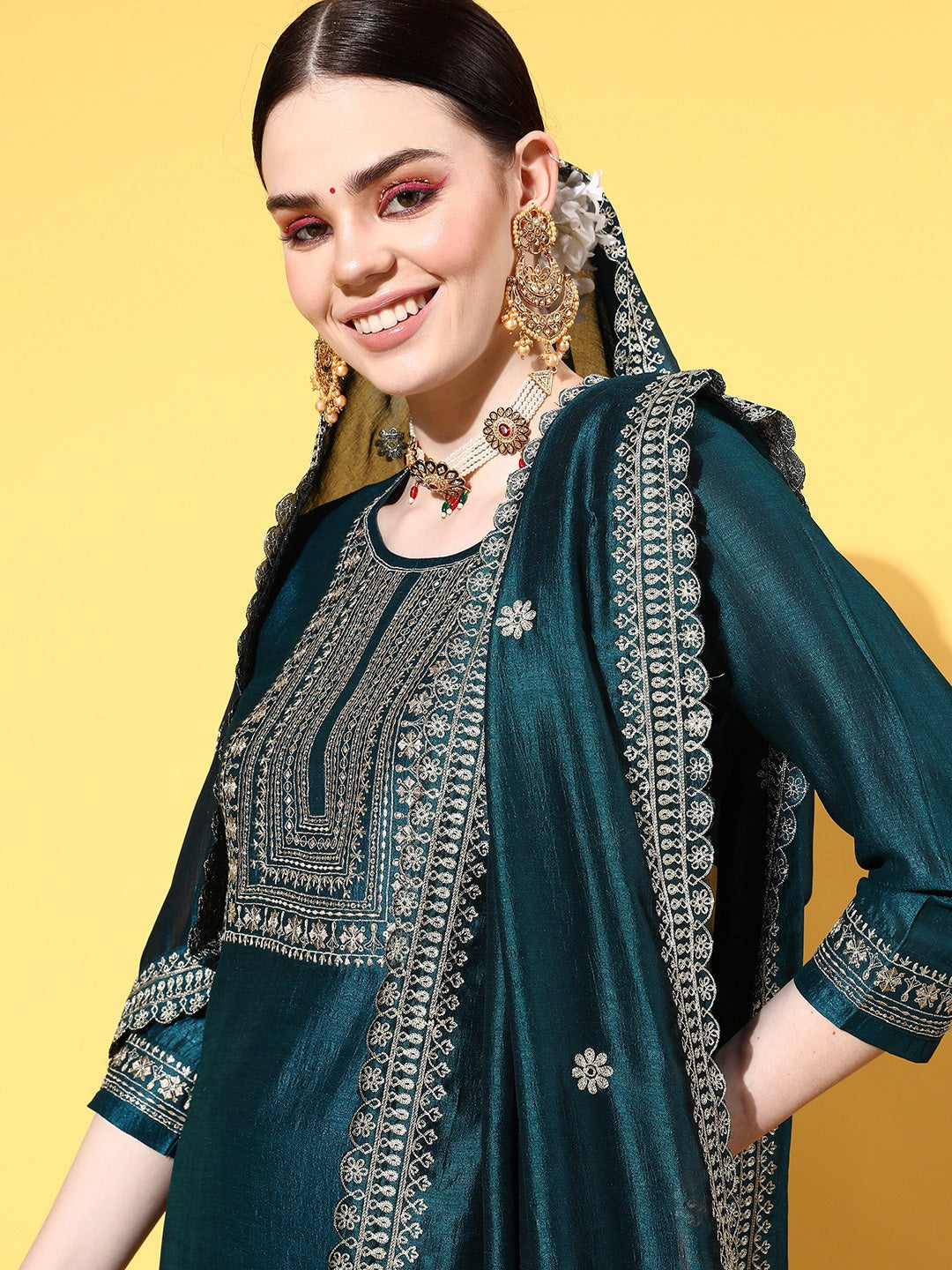 Womens & Girls Womens Festive Ethnic Kurta Palazzo Set