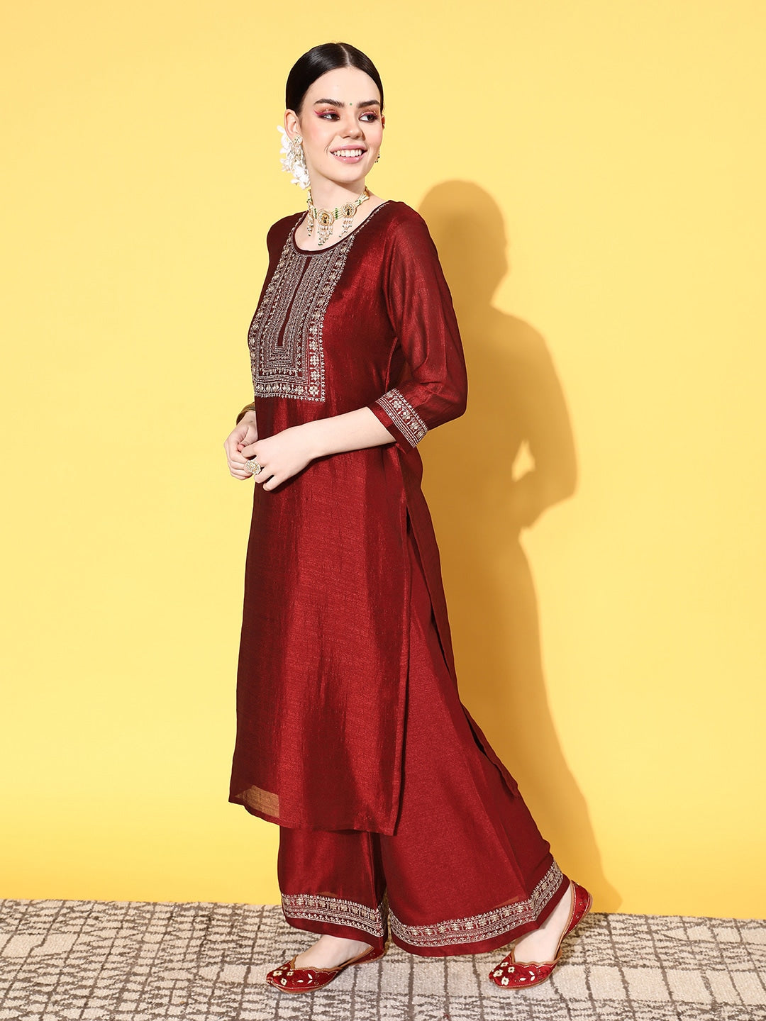 Womens & Girls Womens Festive Ethnic Kurta Palazzo Set